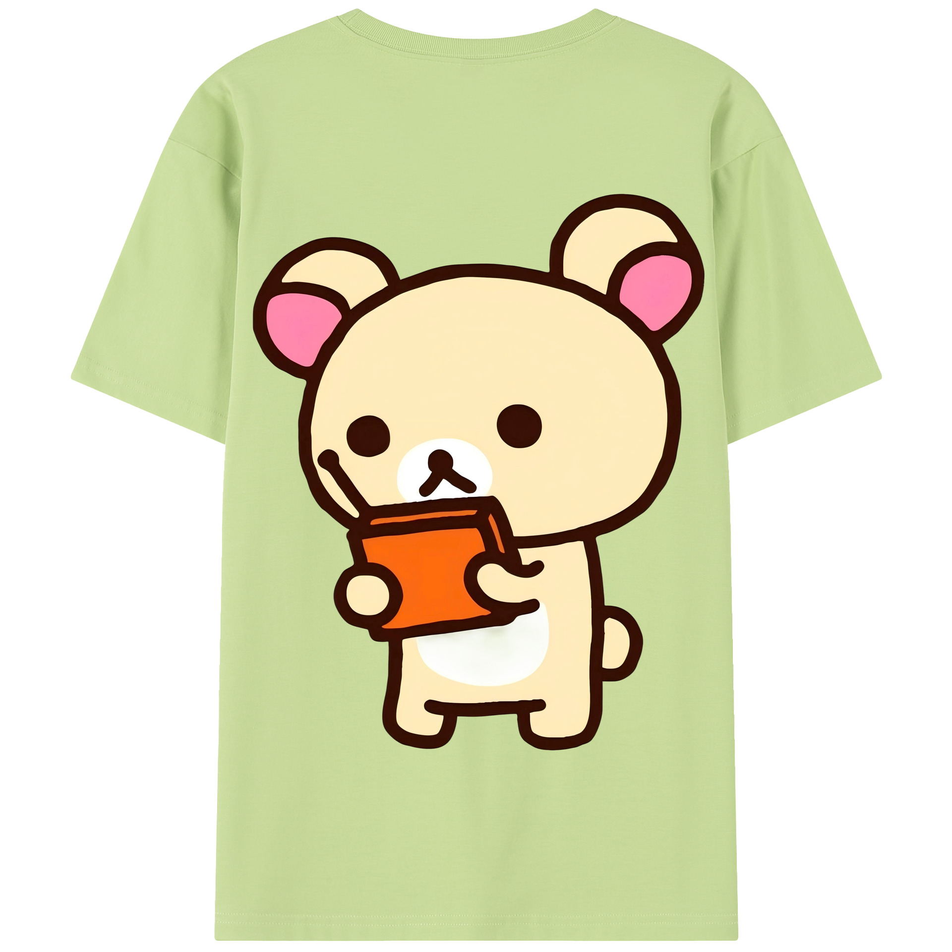 （画像用） リラックマ リラックマ キイロイトリ Rilakkuma Korilakkuma Kiiroitori 綿100％半袖Tシャツ（背面プリント）